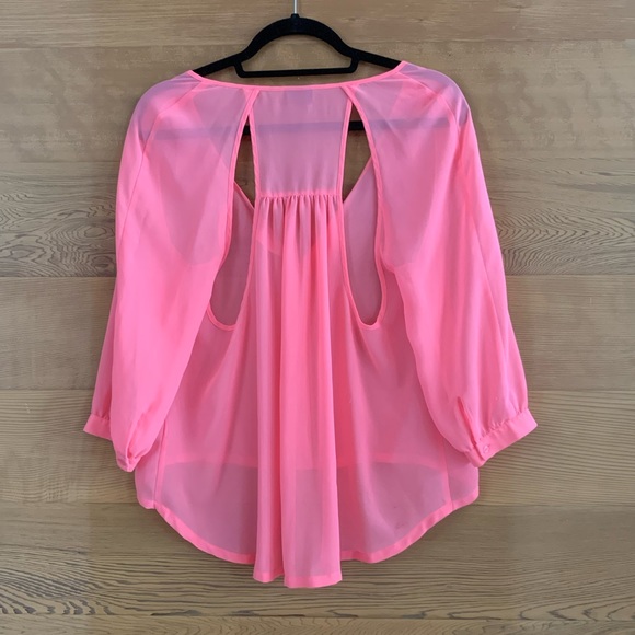 EUC SPARKLE & FADE Sheer Pink Blouse from URBAN OUTFITTERS Size Medium - Picture 5 of 5